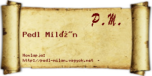 Pedl Milán névjegykártya